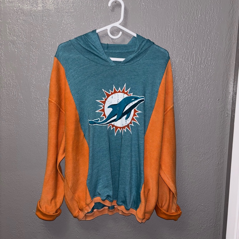 Upcycled Miami Dolphins Hoodie x Corduroy Sweater